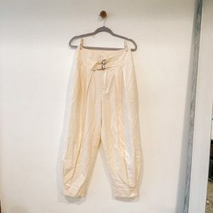 Free People High Waisted Parachute Pants- Cream